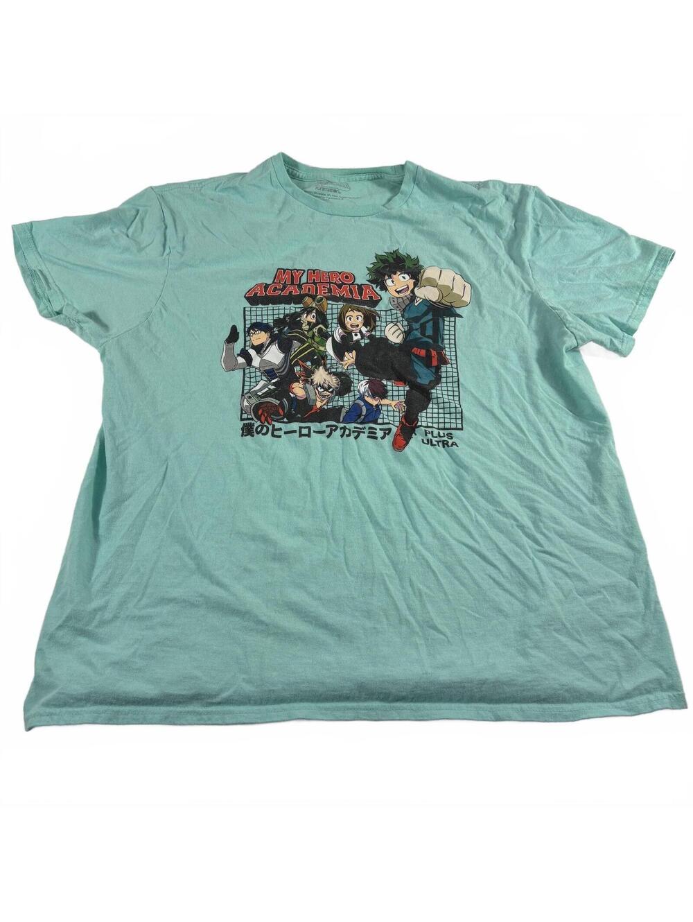 My Hero Academia Anime Mint Green Adult Graphic T-shirt Size XL